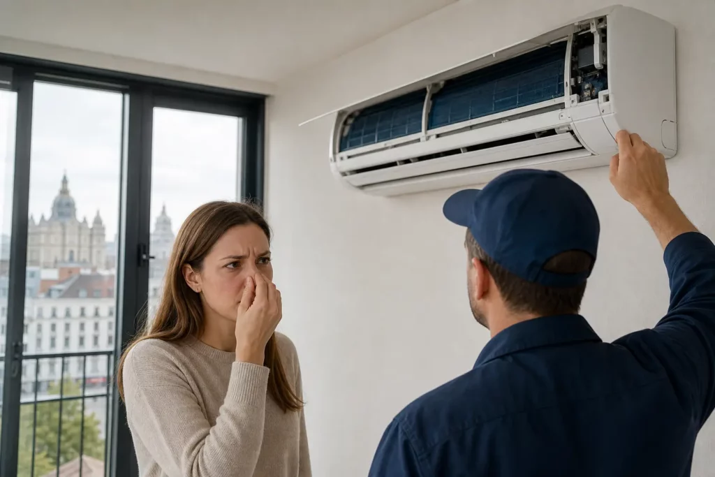 Odeur gaz R32 climatisation à Bruxelles : danger, symptômes et intervention